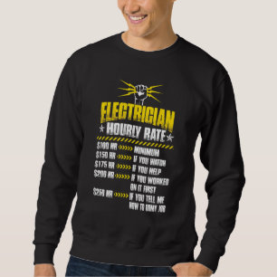 Sweatshirt Électricien Pour Hommes Électricien Taux Horaire