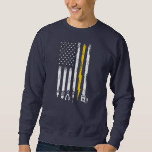 Sweatshirt Electricien US Drapeau Outils pour Electriciens 