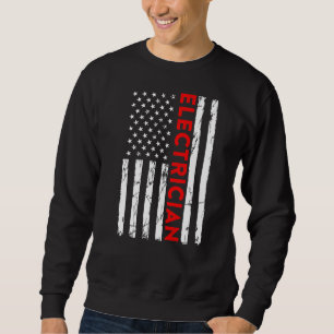 Sweatshirt Electricien Vintage Américain Drapeau Drapeau Funk