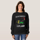 Sweatshirt Électricité Expliquée Ohm Volt Ampère Électricien (Devant entier)