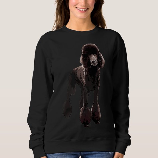 Sweatshirt Élégance noire de caniche (Devant)