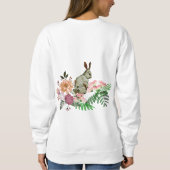 Sweatshirt Elégant Aquarelle Verdure Floral Lapin de Pâques (Dos)