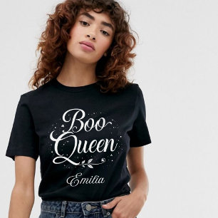 Sweatshirt Elegant Boo Queen Name Halloween noir et blanc