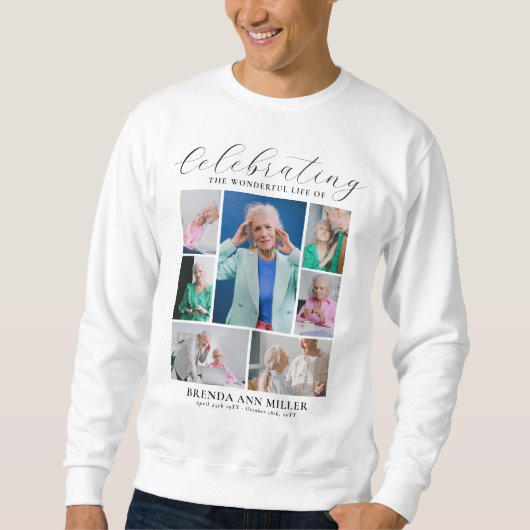 Sweatshirt Elégant Collage Photo Memorial Funeral Hommage (Devant)