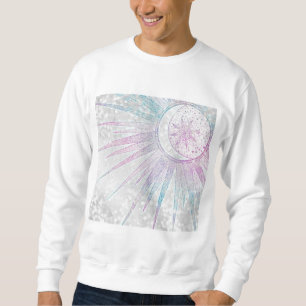 Sweatshirt Élégant design en argent de Sun Moon Mandala