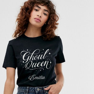 Sweatshirt Elegant Ghoul Nom de la reine Halloween noir et bl
