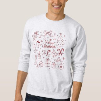 Sweatshirt Elegant Minimalist Christmas Doodles Hand-Drawn