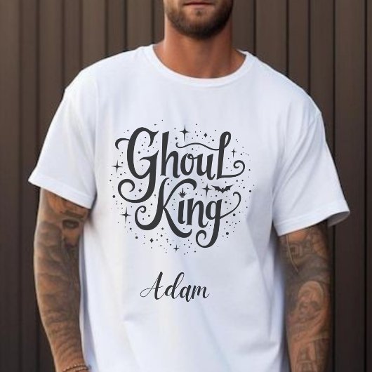 Sweatshirt Élégant nom "Ghoul King" Halloween Calligraphie