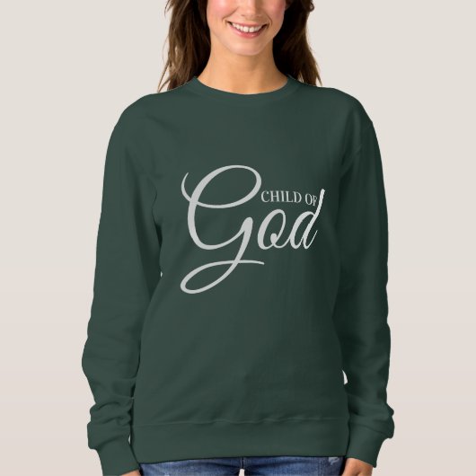 Sweatshirt Élégant proverbe classique Enfant de Dieu Script m (Devant)