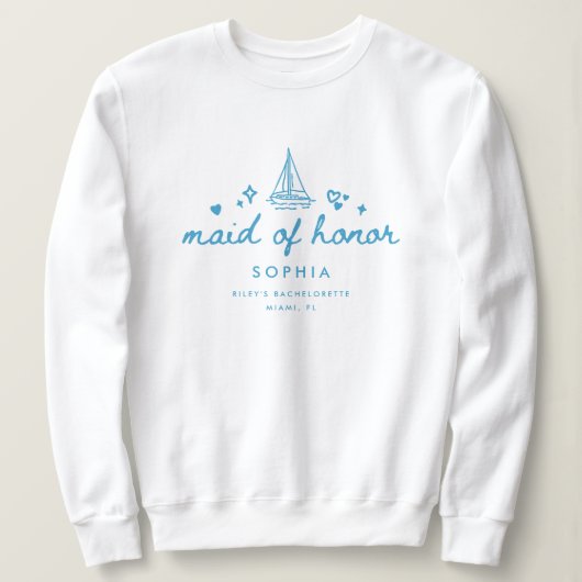 Sweatshirt Élégant Script Demoiselle d'Honneur Enterrement de (Design devant)