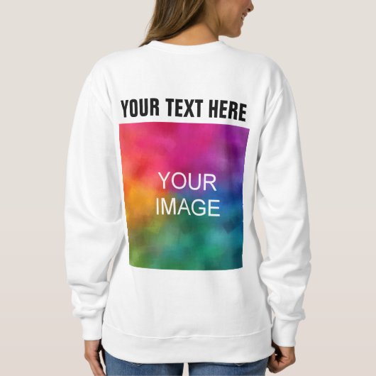Sweatshirt Élégante moderne Modèle blanche femmes sur mesure (Dos)