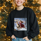 Sweatshirt Élégante Princesse & Reindeer Vintage Christmas mi