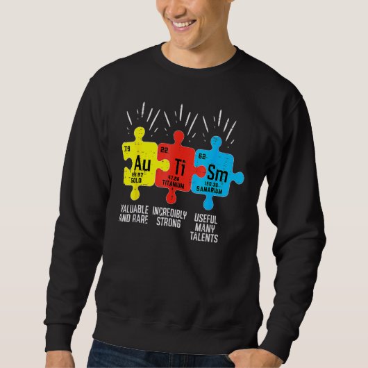 Sweatshirt Éléments autistes Tableau périodique Sensibilisati (Devant)