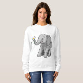 Sweatshirt Eléphant à fleurs (Devant entier)