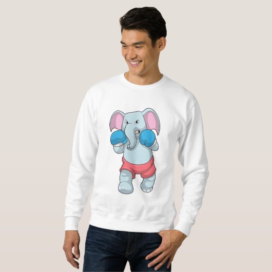 Sweatshirt Eléphant à la boxe avec gants de boxe (Devant entier)