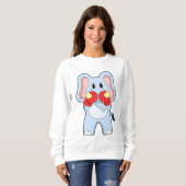 Sweatshirt Eléphant à la boxe avec gants de boxe (Devant entier)