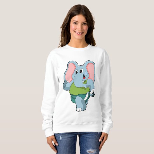 Sweatshirt Eléphant à la course (Devant entier)