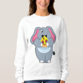 Sweatshirt Eléphant à la pizza (Devant)