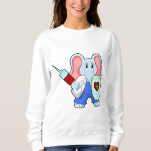 Sweatshirt Eléphant à la vaccination avec seringue