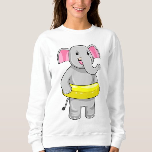 Sweatshirt Eléphant à nager avec Lifebuoy (Devant)