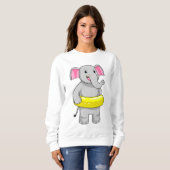Sweatshirt Eléphant à nager avec Lifebuoy (Devant entier)