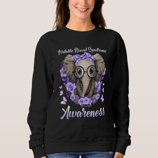 Sweatshirt Elephant Aime Quelqu'Un Avec Irritable Bowel Syndr (Devant)