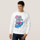 Sweatshirt Elephant as surfer avec surf (Devant entier)