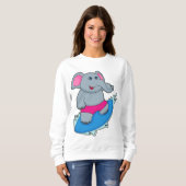 Sweatshirt Elephant as surfer avec surf (Devant entier)
