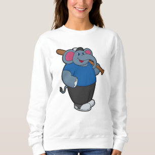 Sweatshirt Elephant au baseball avec batte de baseball
