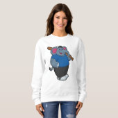 Sweatshirt Elephant au baseball avec batte de baseball (Devant entier)