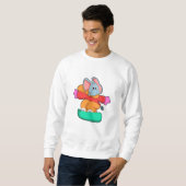 Sweatshirt Elephant au snowboard avec snowboard (Devant entier)