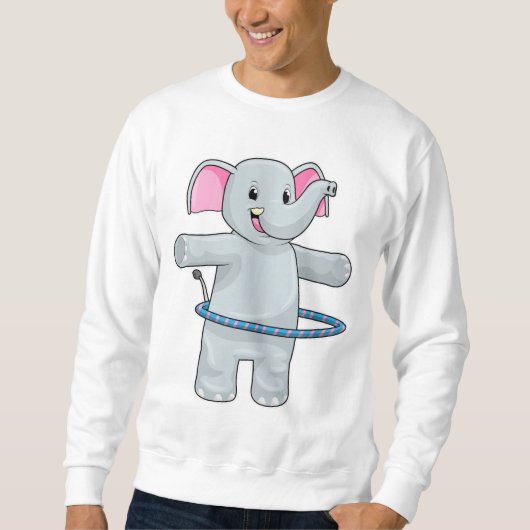 Sweatshirt Éléphant au sport avec pneus de fitness (Devant)