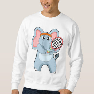 Sweatshirt Elephant au Tennis avec raquette de tennis