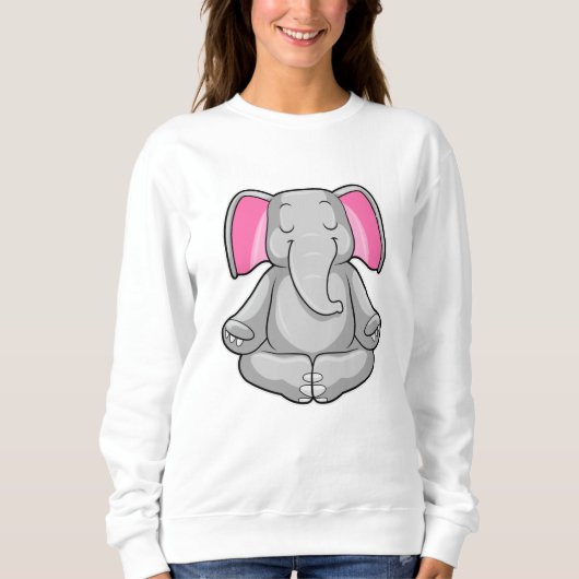 Sweatshirt Eléphant au yoga en jambe (Devant)