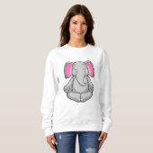 Sweatshirt Eléphant au yoga en jambe (Devant entier)