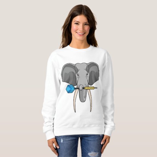 Sweatshirt Eléphant aux fléchettes avec fléchette (Devant entier)