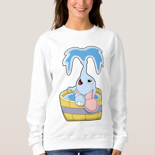 Sweatshirt Eléphant avec baignoire remplie d'eau (Devant)