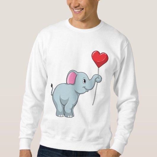 Sweatshirt Éléphant avec ballon en forme de cœur (Devant)