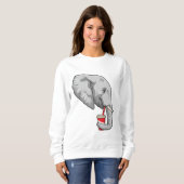 Sweatshirt Eléphant avec boisson (Devant entier)