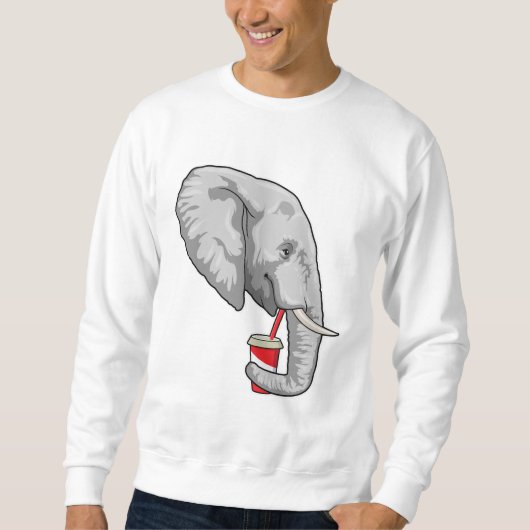 Sweatshirt Eléphant avec boisson (Devant)