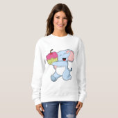 Sweatshirt Éléphant avec Gâteau (Devant entier)