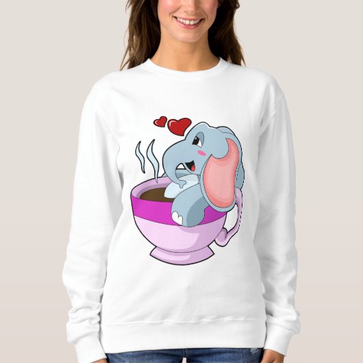 Sweatshirt Elephant avec la coupe du café (Devant)