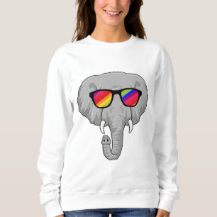 Sweatshirt Eléphant avec lunettes de soleil