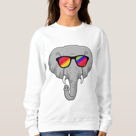 Sweatshirt Eléphant avec lunettes de soleil (Devant)