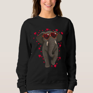 Sweatshirt Eléphant Avec Lunettes de soleil Coeur Eléphant mi