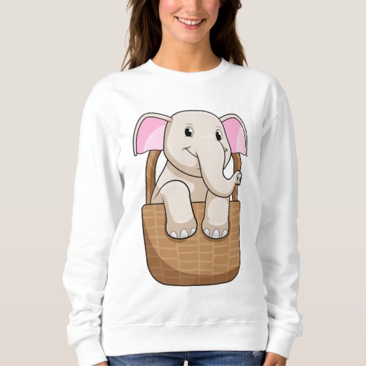 Sweatshirt Eléphant avec panier (Devant)