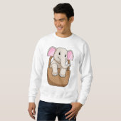 Sweatshirt Eléphant avec panier (Devant entier)
