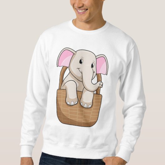 Sweatshirt Eléphant avec panier (Devant)