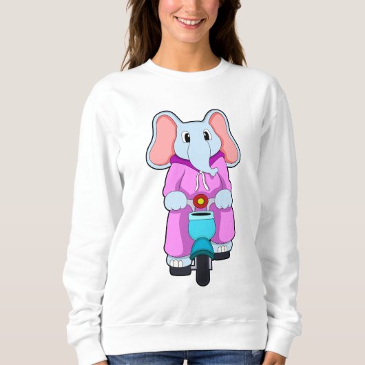 Sweatshirt Eléphant avec vélo (Devant)