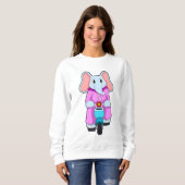Sweatshirt Eléphant avec vélo (Devant entier)